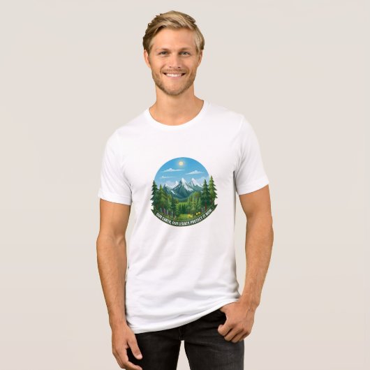 私たちの地球と遺産 自然の風景 エコ意識 トライブレンドTシャツ (正面全面)