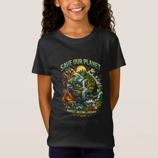 私たちの地球を守ろう Tシャツ (正面)