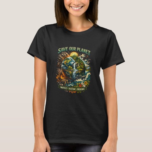 私たちの地球を守ろう Tシャツ (正面)