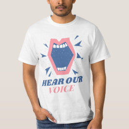 私たちの声の活動家Tシャツを聞く Tシャツ