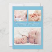 私たちの夢来真の写真スイートブルーボーイ誕生 案内状 (裏面)