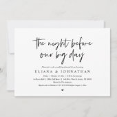 私たちの大きな日の前に、結婚のリハーサルの夕食 招待状 (正面)