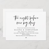 私たちの大きな日の前に、結婚のリハーサルの夕食 招待状 (正面/裏面)