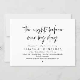 私たちの大きな日の前に、結婚のリハーサルの夕食 招待状