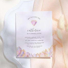 私たちの大切な宝石 ガーリー バースデーパーティー インビテーションポストカード