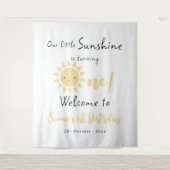 私たちの太陽の光が、かわいい誕生日の背景を次々に変える タペストリー (正面)