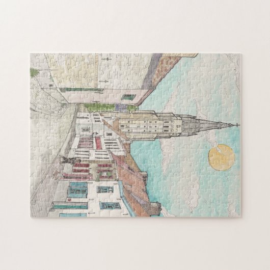 私たちの女性の教会、ブルージュのベルギーの街並み ジグソーパズル (横)