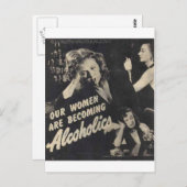 私たちの女性はアルコール依存症になっている！ ポストカード (正面/裏面)