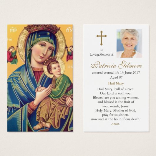 私たちの女性永久救済損失祈りの言葉同情カード (正面&裏面)