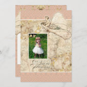 私たちの妖精の国プリンセス、ベビーガールバースデーパーティー 招待状 (正面/裏面)