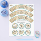 私たちの妖精の国プリンセス、女の子誕生日カップケーキラッパー チラシ (シングル)