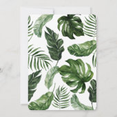 私たちの始まりのトロピカルグリーンの結婚式へようこそ 案内状 (裏面)