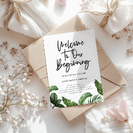 私たちの始まりのトロピカルグリーンウェディングへようこそ 案内状