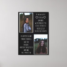 私たちの娘メッセージフォトコラージキャンバス印刷へ