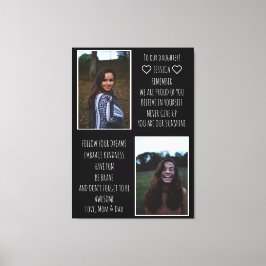 私たちの娘メッセージフォトコラージキャンバス印刷へ キャンバスプリント