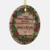 私たちの婚約した初めてのクリスマスは木の果実に セラミックオーナメント (右)