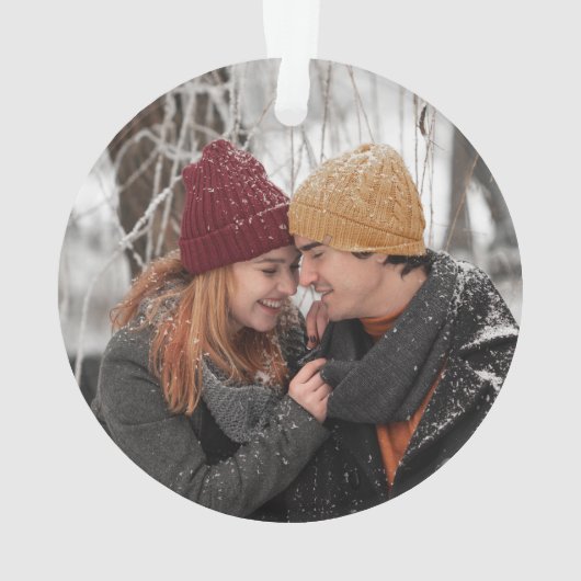 私たちの婚約した初めてのクリスマス素朴フォトナイトスカイ オーナメント (裏面)