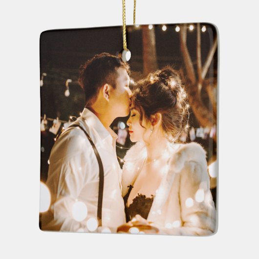 私たちの婚約した初めてのクリスマス2024結婚の セラミックオーナメント (左)