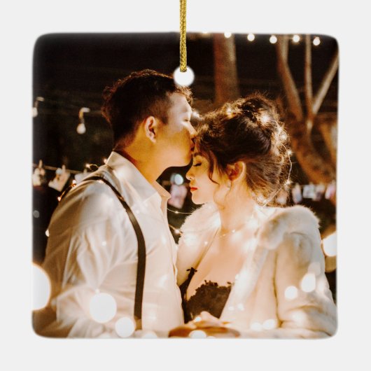 私たちの婚約した初めてのクリスマス2024結婚の セラミックオーナメント (裏面)