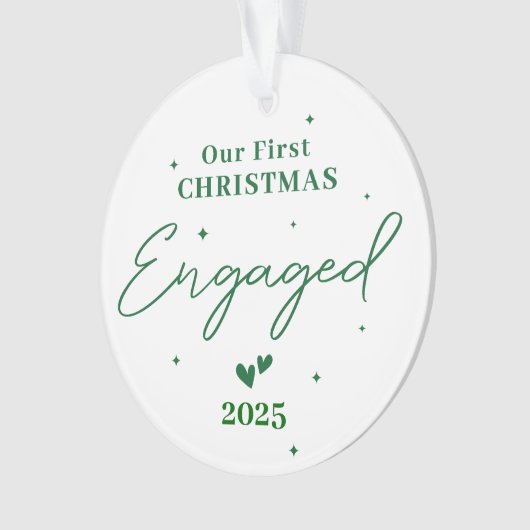 私たちの婚約した初めてのクリスマス2025 - パーソナライズされた オーナメント (正面)