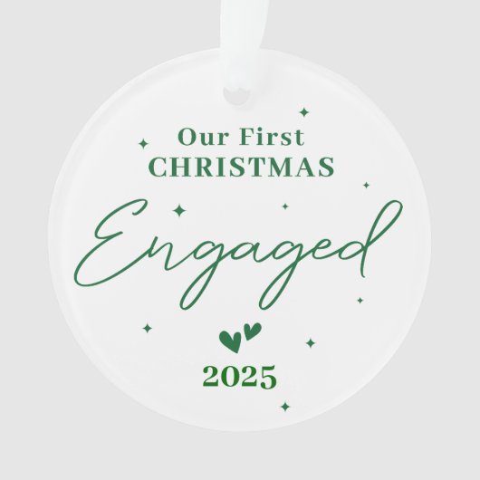 私たちの婚約した初めてのクリスマス2025 - パーソナライズされた オーナメント (正面)