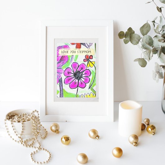 私たちの子供のスケッチ写真を追加かわいいカスタム継母 箔シーズンカード