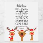 私たちの子供はキャロルを飲む理由かもしれない ワインラベル (シングルラベル)