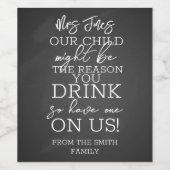 私たちの子供は、あなたが先生を飲む理由 ワインラベル (シングルラベル)