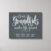 「私たちの孫は人生を壮大にするパーソナライズされた」 キャンバスプリント (正面)