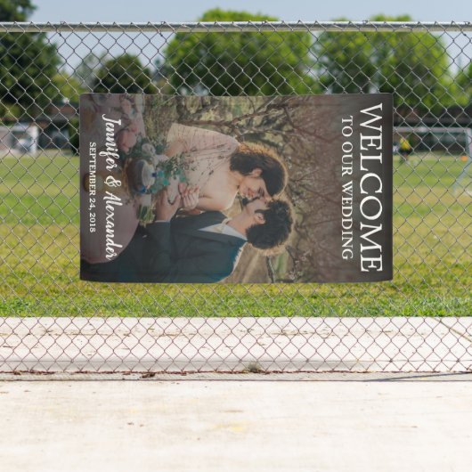 私たちの完全結婚な写真へようこそ結婚 横断幕 (インサイチュ)