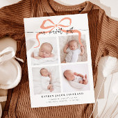 私たちの完璧なギフトピンクボウフォト誕生 案内状