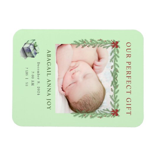 私たちの完璧な贈り物ベビー発表 マグネット (横)