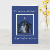 私たちの家からあなたのクリスマス恵みMangerへ カード (黄色い花)