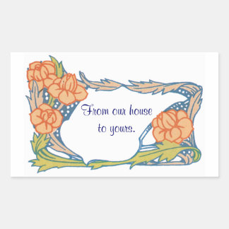 私たちの家からあなたのステッカスタマイズクまで 長方形シール