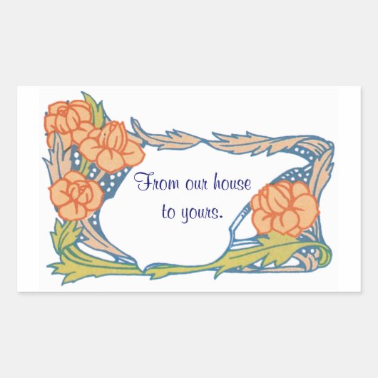 私たちの家からあなたのステッカスタマイズクまで 長方形シール (正面)