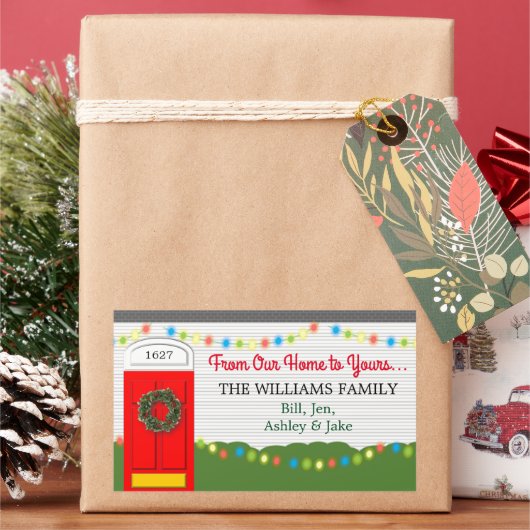 私たちの家からあなたのステッパーソナライズされたカー 長方形シール (クリスマス)