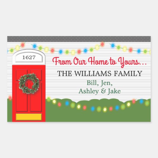 私たちの家からあなたのステッパーソナライズされたカー 長方形シール (正面)