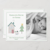 私たちの家からあなたの写真クリスマス シーズンカード (正面/裏面)