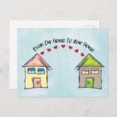 私たちの家からあなたの家への愛とおもしろいスケッチ ポストカード (正面/裏面)