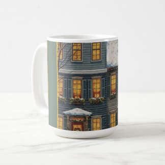 私たちの家からあなたの家へ暖かいお祝いを コーヒーマグカップ