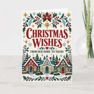 私たちの家からあなたの家へ クリスマスの願い フォークアート カード