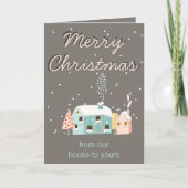 私たちの家からあなたの家へ、現代的なクリスマスカード カード (正面)