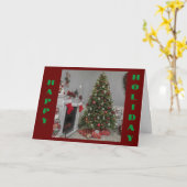 **私たちの家からあなたの家まで幸せな休日** カード (黄色い花)