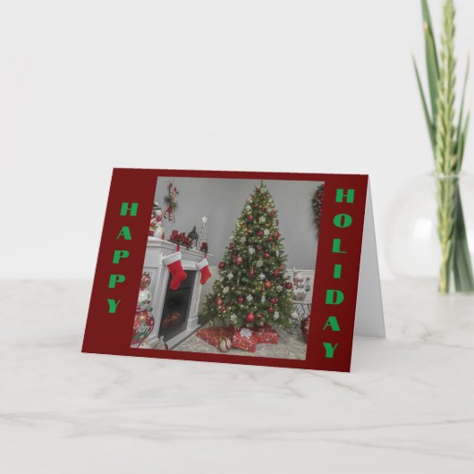 **私たちの家からあなたの家まで幸せな休日** カード (正面)