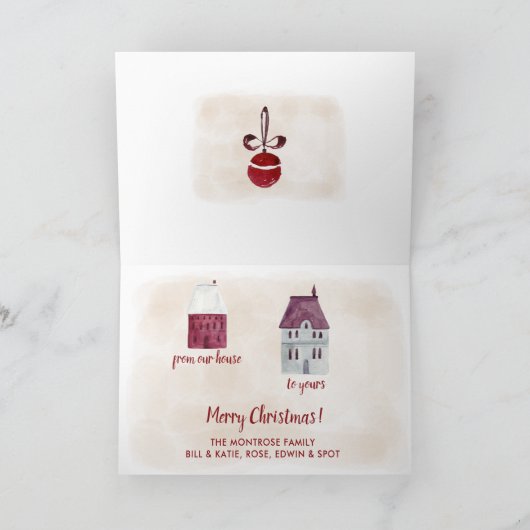 私たちの家からあなたの家まで聖降誕祭お目出とう シーズンカード (内部)
