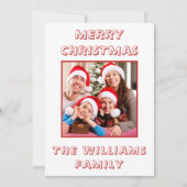 私たちの家からあなたの家族の写真Red & White シーズンカード (正面)