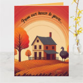 私たちの家からあなたの感謝祭まで編集可能 カード (黄色い花)