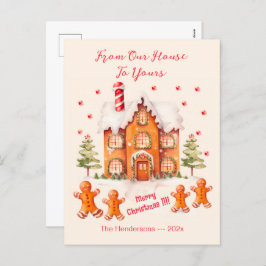 私たちの家からのジンジャーブレッドのクリスマス葉書 シーズンポストカード