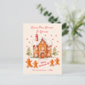 私たちの家からのジンジャーブレッドのクリスマス葉書 シーズンポストカード (スタンド正面)