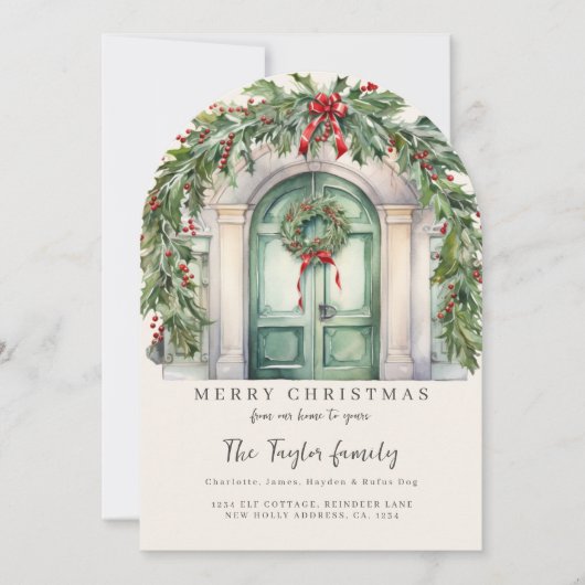 私たちの家からクリスマスホリデーカード 招待状 (正面)